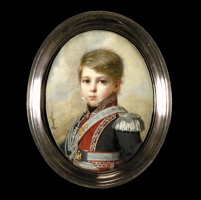 若い男の子としてのナポレオン=アンドッシュ・D・アブランテスの肖像 作： Ferdinand Quaglia