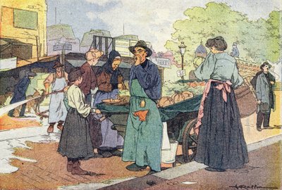 四季の商人、絵本の子供時代、1900年頃（彫刻） 作： Ferdinand Raffin