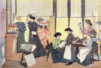 モディスト、子供時代の絵本、1900年頃（彫刻） 作： Ferdinand Raffin
