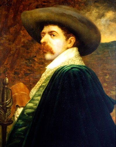 A Cavalier, c.1875 (油彩・パネル) 作： Ferdinand Roybet