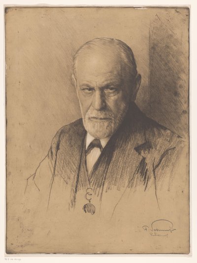 ポートレット・ヴァン・ジークムント・フロイト 作： Ferdinand Schmutzer (signed by artist)