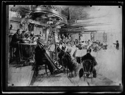 ウィーン・フィルハーモニー管弦楽団のリハーサル 作： Ferdinand Schmutzer
