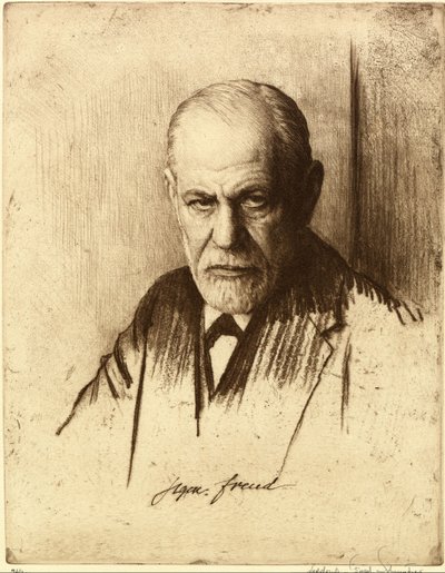 ジークムント・フロイトの肖像1856-1939、1926 作： Ferdinand Schmutzer