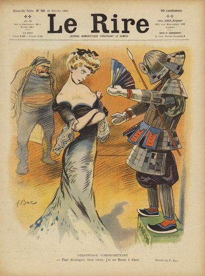 日仏間の緊張が高まる中、フランスと日本との関係を風刺 作： Ferdinand Sigismund Bac