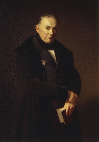 詩人ヴァシリー・ジュコフスキー1783-1852、1844年の肖像 作： Ferdinand Theodor Hildebrandt