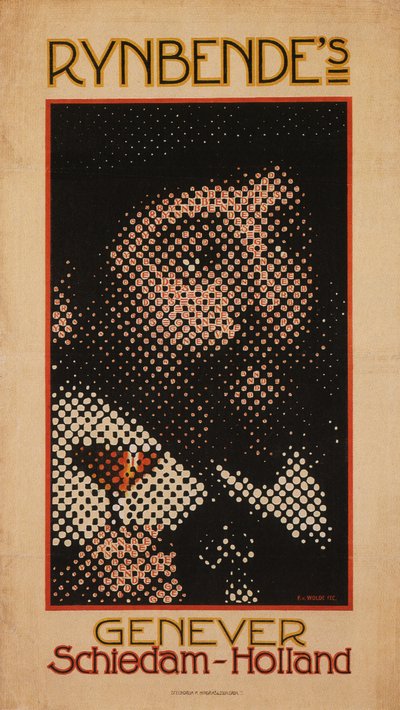 Rynbende の Genever Schiedam、c。 1910年 作： Ferdinand Van Wolde