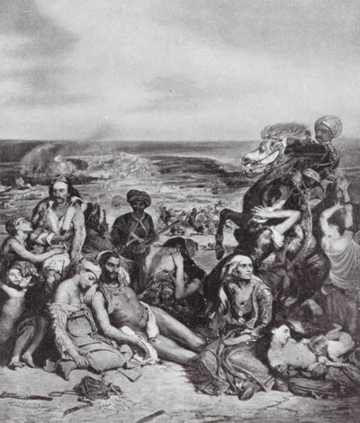 キオス島の虐殺（リトグラフ） 作： Ferdinand Victor Eugene (after) Delacroix