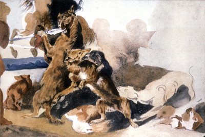 オオカミ 作： Ferdinand Victor Eugene (after) Delacroix