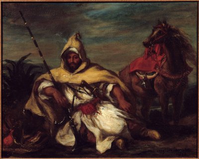 アラブ人です。ウジェーヌ・ドラクロワ（1798-1863）の絵画 作： Ferdinand Victor Eugene Delacroix