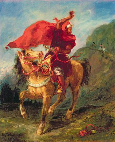 信号を与えるアラブの騎手 作： Ferdinand Victor Eugene Delacroix
