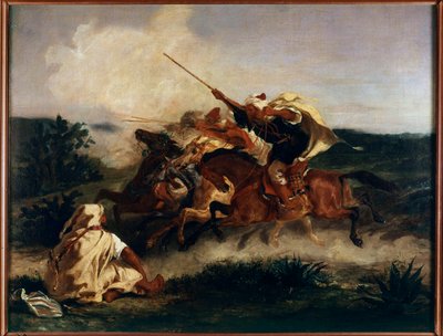 ウジェーヌ・ドラクロワ(1798-1863)によるアラビア風ファンタジアの絵画 1832年 作： Ferdinand Victor Eugene Delacroix
