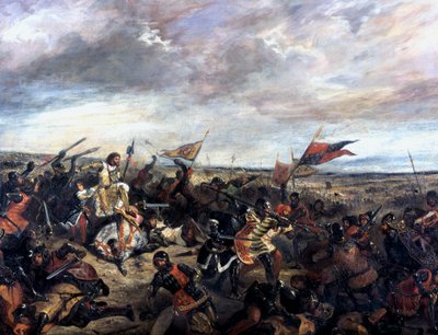 ポワティエの戦い1356、1830 作： Ferdinand Victor Eugene Delacroix