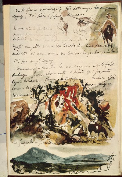 カーネツ・デュ・マロクウジェーヌ・ドラクロワ（1798-1863）のドローイング 作： Ferdinand Victor Eugene Delacroix