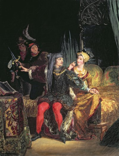 チャールズ6世（1380-1422）とオデットデシャンプダイバー、1824-26年頃 作： Ferdinand Victor Eugene Delacroix