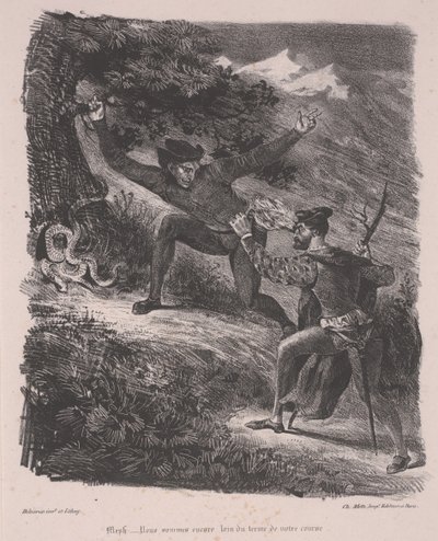 ハルツ山地のファウストとメフィストフェレス 作： Ferdinand Victor Eugene Delacroix