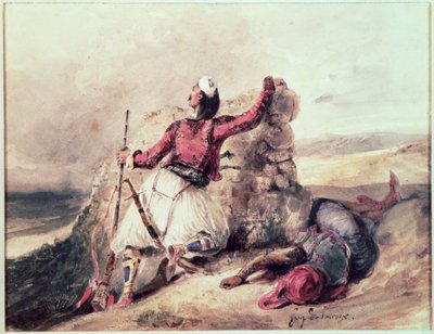 包囲下のギリシャ人 作： Ferdinand Victor Eugene Delacroix