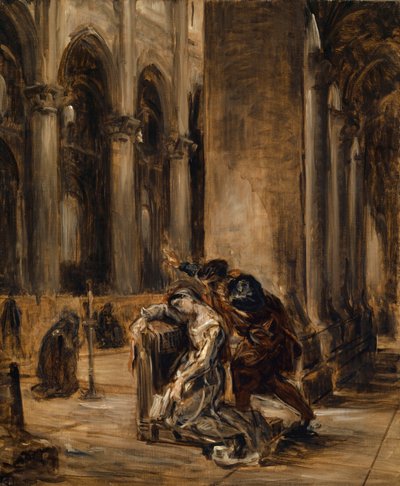 大聖堂のグレッチェン、1850年頃 作： Ferdinand Victor Eugene Delacroix