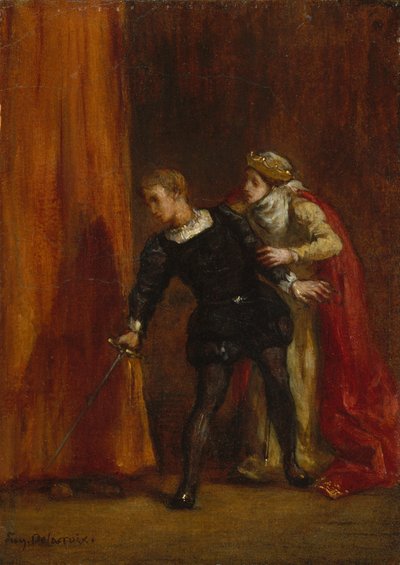 ハムレットとその母、1849年 作： Ferdinand Victor Eugene Delacroix