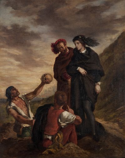 墓地のハムレットとホレイショ 作： Ferdinand Victor Eugene Delacroix