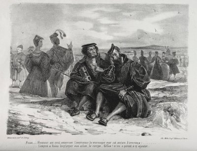 ファウストのイラスト：ファウストとワーグナー、1828年。 作： Ferdinand Victor Eugene Delacroix