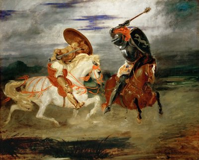 田舎で戦う騎士 作： Ferdinand Victor Eugene Delacroix