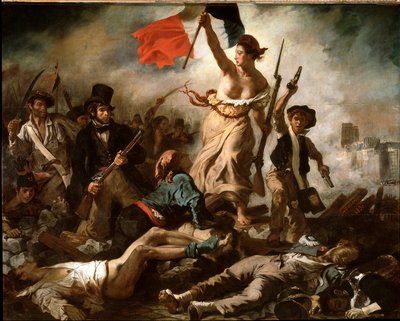 人民を導く自由 (キャンバスに油彩) 作： Ferdinand Victor Eugene Delacroix
