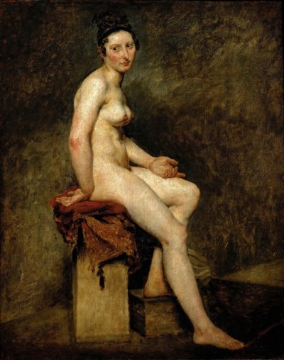 マドモアゼルローズシーテッドヌード 作： Ferdinand Victor Eugene Delacroix