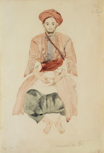 フェズの商人、1832年頃 作： Ferdinand Victor Eugene Delacroix