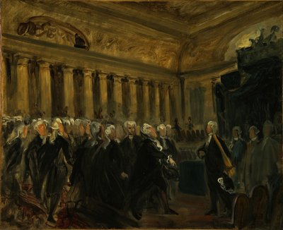 ミラボー、ドリューブレゼ侯爵のスケッチに立ち向かう、1831年 作： Ferdinand Victor Eugene Delacroix