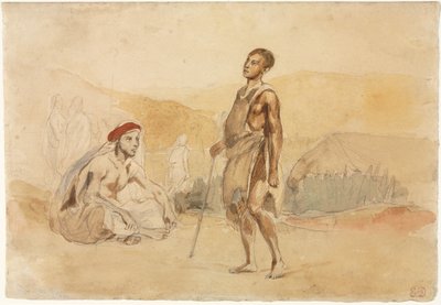 田舎のモロッコ人、1832年。 作： Ferdinand Victor Eugene Delacroix