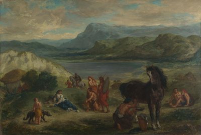 スキタイ人たちのもとでOvid 作： Ferdinand Victor Eugene Delacroix