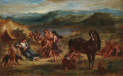 スキタイ人たちのもとでOvid 作： Ferdinand Victor Eugene Delacroix