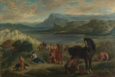 スキタイ人とのOvid。 1859 作： Ferdinand Victor Eugene Delacroix