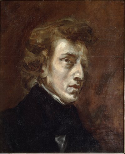 フレデリック・ショパンの肖像 作： Ferdinand Victor Eugene Delacroix