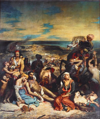 キオスの虐殺のシーン 作： Ferdinand Victor Eugene Delacroix