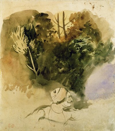 インド軍のグルカの研究、1830 作： Ferdinand Victor Eugene Delacroix