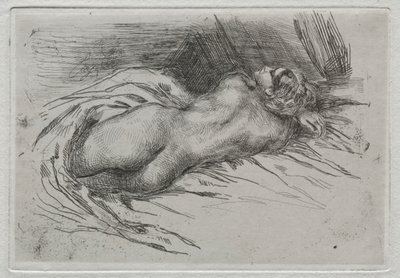 後ろから見た女性の研究、1833年。 作： Ferdinand Victor Eugene Delacroix