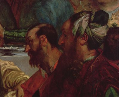 2つの頭の研究（ヴェロネーゼによるカナでの結婚式の後）、1820 作： Ferdinand Victor Eugene Delacroix
