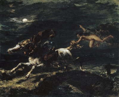 魔女に追われたタム・オシャンター、1849 作： Ferdinand Victor Eugene Delacroix