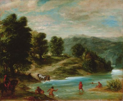 セブ川のほとり、1858 作： Ferdinand Victor Eugene Delacroix