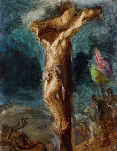 ドラクロワによる磔刑、ユージーン（1798-1863） 作： Ferdinand Victor Eugene Delacroix