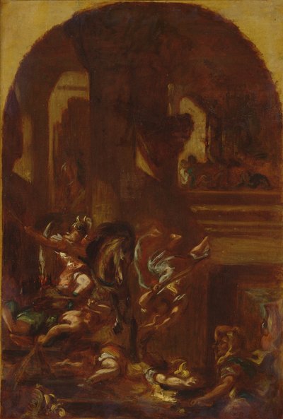 寺院からのヘリオドロスの追放、1857年頃 作： Ferdinand Victor Eugene Delacroix