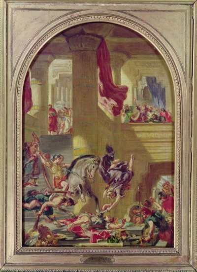 寺院からのヘリオドロスの追放、1857年頃 作： Ferdinand Victor Eugene Delacroix
