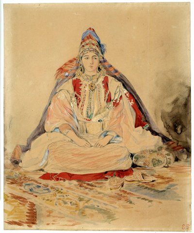 タンジールのユダヤ人の結婚。ウジェーヌ・ドラクロワ（1798-1863）の水彩画 作： Ferdinand Victor Eugene Delacroix
