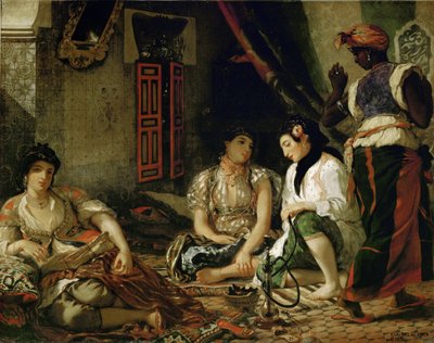 彼らのアパートのアルジェの女性 作： Ferdinand Victor Eugene Delacroix