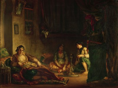 ハーレムのアルジェの女たち（1847年〜49年） 作： Ferdinand Victor Eugene Delacroix