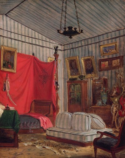 カウントモルネイのアパート、rue de Verneuil、パリ（研究）、1833 作： Ferdinand Victor Eugene Delacroix