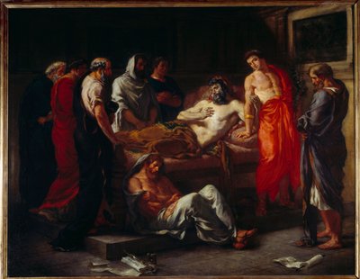 マルク・オーレルの死（121-180年）。ウジェーヌ・ドラクロワ（1798-1863）の絵画 作： Ferdinand Victor Eugene Delacroix