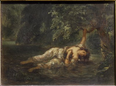 オフェリの死 - 油彩・キャンバス 作： Ferdinand Victor Eugene Delacroix