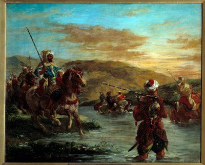 モロッコでのグーの通過。ウジェーヌ・ドラクロワ（1798-1863）の絵画 作： Ferdinand Victor Eugene Delacroix